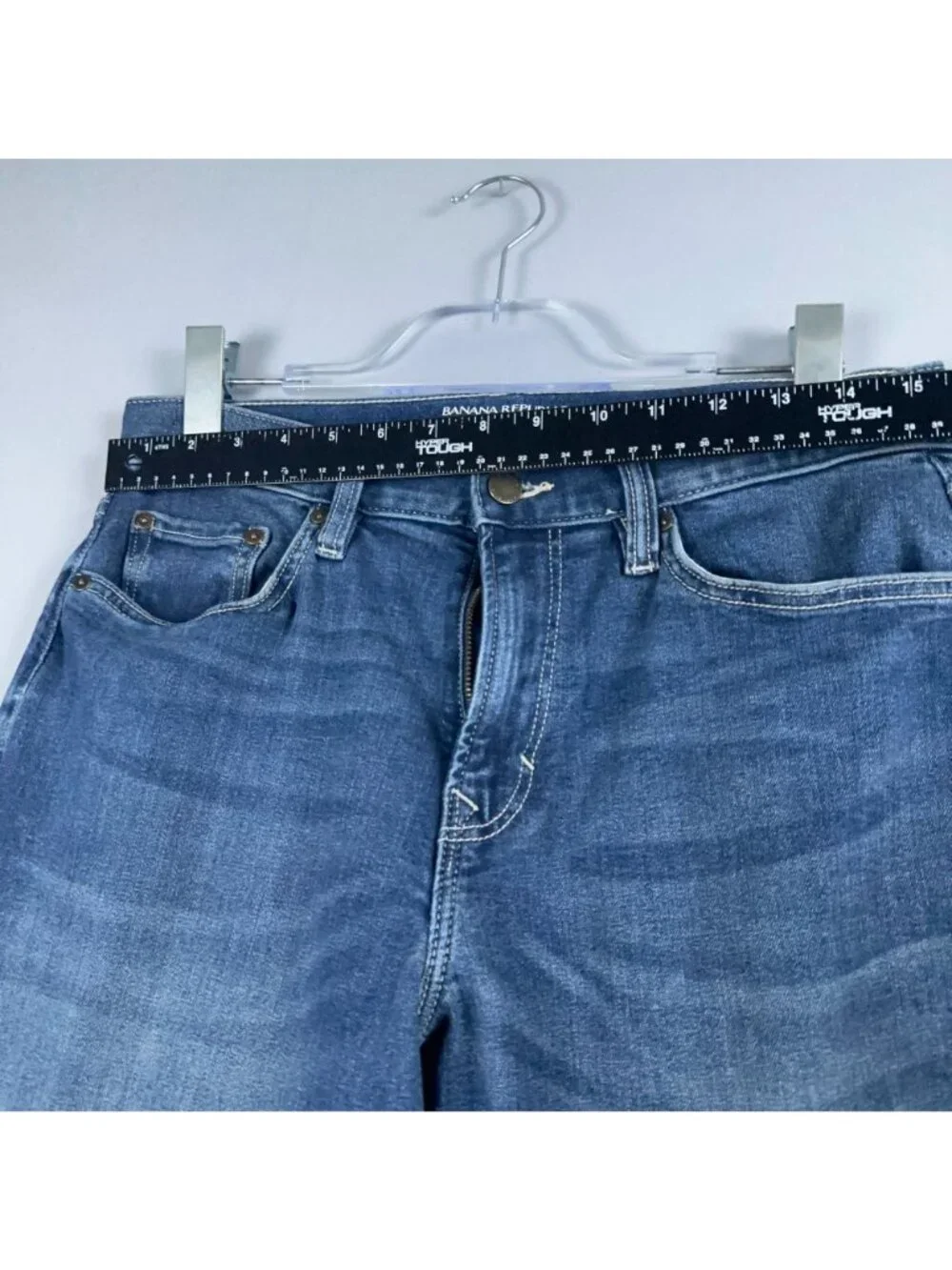 Banana Republic Travel Jeans Men Size 30x32 Athletic Fit Skinny Mid Rise Blue